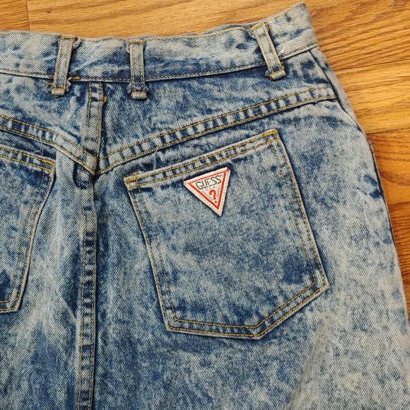 Vintage 80's Guess Acid Wash Demin Skirt - Picture 3 of 8